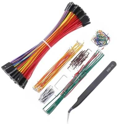 Image of Bestlus Breadboard Jumper Wires 20AWG Plus 140 Pieces U Shape Preformed And Assorted Kits ESD Tweezers, DuPont F/F 0.1&#039;&#039; Head Cable (6&quot; / FF)