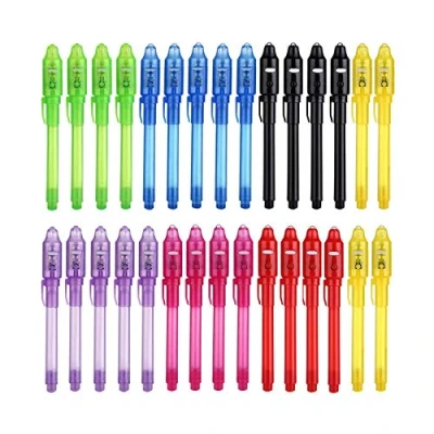 Image of DazSpirit 30 pcs Invisible Ink Pen Party Bag Fillers for Boys and Girls, Magic Marker Pens with UV Light Kids, Spy Writing Secret Message