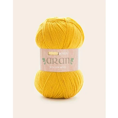 Image of Sirdar (Hayfield) Bonus Aran Wool Knitting Yarn Mustard 768 per 400g ball by