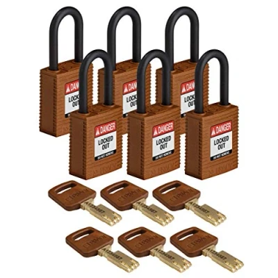 Image of SafeKey Nylon Padlock, 38mm x 84mm 19mm, Brown, Pack of 6
