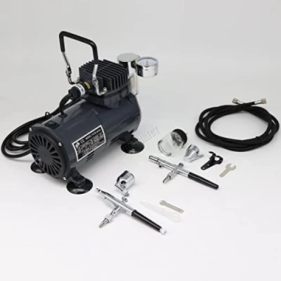 Image of SwitZer AS18 Airbrush Kit with Compressor and 2 x Double Action Airbrushes Hose