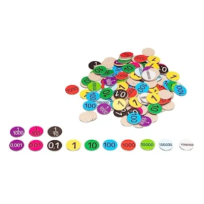 Image of WISSNER 080440.000 Active Learning Place Value Counters, 356 pcs, Packed in a Cardboard Box