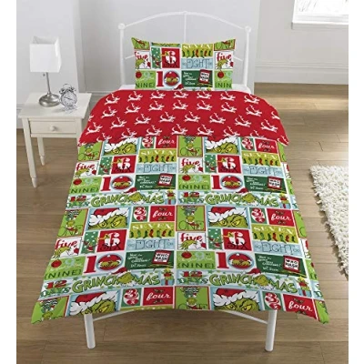 Image of The Grinch 12 DAYS Duvet Set, Polyester Cotton, Multi Colour, Single