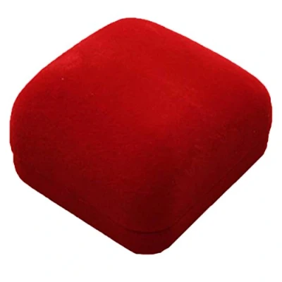 Image of Inca Red Velvet Flock Jewellery Gift Box Earring Ring 5cm x