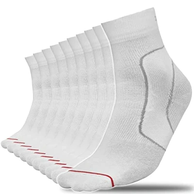 Image of 1000 Mile 10 Pair Multi Pack Tight Fitting Support Compression Single Layers Socks Ideal for Weak, Stiff, Sore Ankles White UK6 8.5