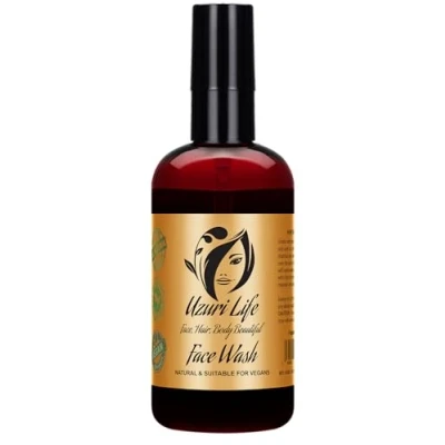 Image of Uzuri Life Natural Organic Facial Wash for Face Detoxify and Activated Charcoal Pore Cleansing Ideal Vegan Skin Care, Anti Aging, Acne Treatment Lines 100ML