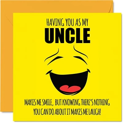 Image of Funny Birthday Cards for Uncle Make Me Smile Joke Happy Card from Niece Nephew, Banter Gifts, 145mm x Greeting Gift