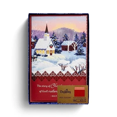 Image of DaySpring Max Lucado The Story of Christmas Village 18 Boxed Cards and Envelopes, NCV (U1007)