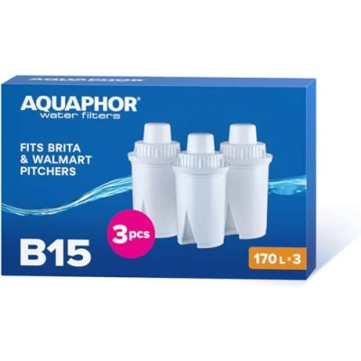 Image of AQUAPHOR B15 Universal Replacement Water Filter cartridges, fits All Brita Classic and Wilkos Jugs, 3 Pack, 170l per