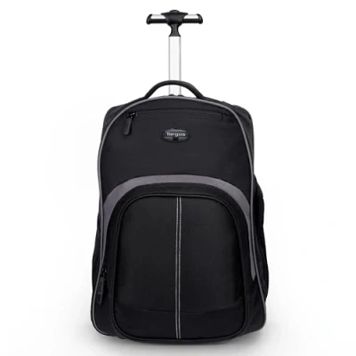 Image of Targus Compact Rolling Backpack for Business, College Student and Travel Commuter Wheeled Bag, Durable Material, Tablet Pocket, Removable Laptop Protective Sleeve 16 Inch Laptop, Black (TSB750US)