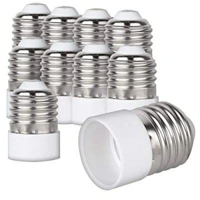 Image of kwmobile E27 to E14 Converter (Pack of 10) Lamp Socket Adapter Light Bulb Base Converters Screw in Thread Adaptor Holder Set for LED, Halogen Bulbs