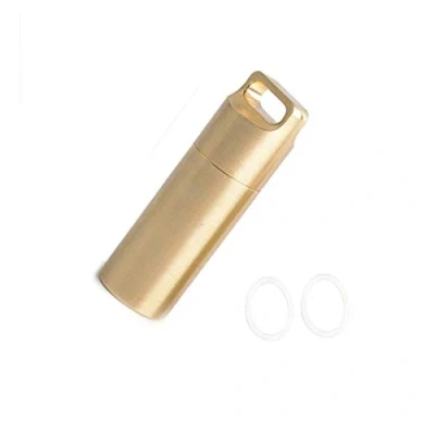 Image of Vogueing Tool Personal Pill Dispenser, Small Gold (S), Brass, Waterproof, Portable, 1Pcs