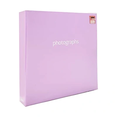 Image of Arpan Extra Large 3 Ring Binder Self Adhesive Photo Album 20/Sheets 40/Sides (Purple)