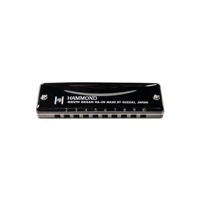 Image of Suzuki Diatonic Harmonica Hammond HA 20 key of D, Black