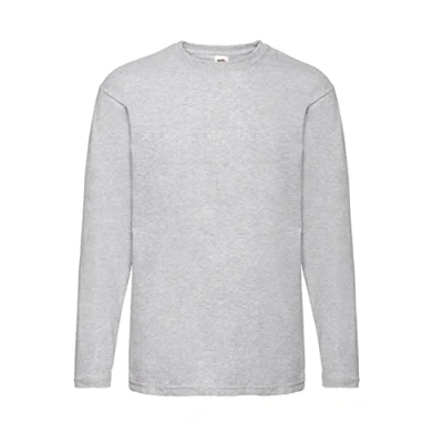 Image of Fruit of the Loom 61 038 0 Long Sleeved T Shirt Grey XX Large