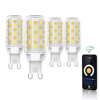 Image of Smart G9 LED Light Bulb, Bulb 4W Bulbs, Replaces 40W Halogen WiFi Dimmable Compatible with Alexa, Google Assistant, Schedules, No Hub (Size : 4pcs)