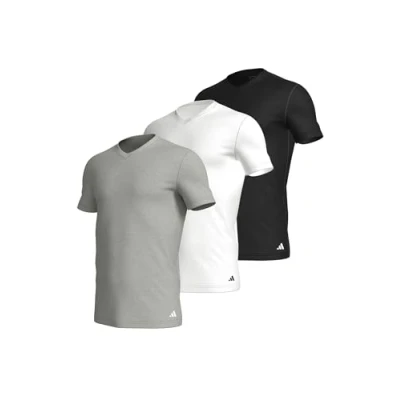 Image of adidas Sportswear V NECK 3PACK Undershirt, Men&#039;s, Size: Large, Assorted