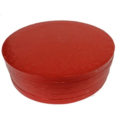 Image of Culpitt Cake Board, Drum, Red, 8 Inch (203mm) Round, 0.5 (13mm) Thick, (Single Pack)