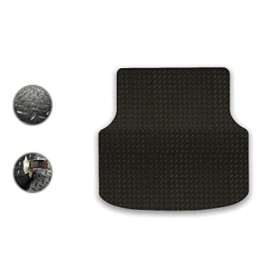 Image of Car Mat Co Tailored Fit Black Heavy Duty Rubber Boot for Mercedes C Class 2007 11 [Saloon]