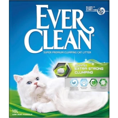 Image of Ever Clean Clumping Cat Litter, Extra Strong Scented for Long lasting freshness, 10L