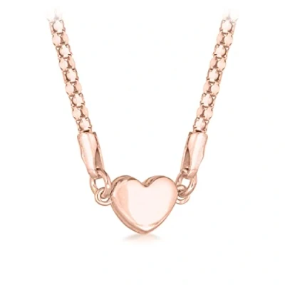Image of Tuscany Silver Women&#039;s Sterling Rose Gold Plated Magnetic Clasp Heart Popcorn Chain Necklace of Length 43 cm/17 Inch