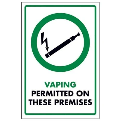Image of V Safety Vaping Permitted On These Premises Sign 200mm x 300mm Rigid Plastic