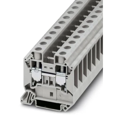 Image of Phoenix Contact UT 16 Feed Through Terminal Block with Screw Connection, 2 Number of Connectors, AWG 4, mm² Nominal Cross Section, Grey, Pack 50
