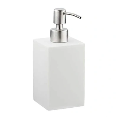 Image of Relaxdays Soap Dispenser, Resin, White, 17.5 x 7 8 cm