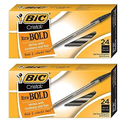 Image of BIC Cristal Xtra Bold Ball Point (1.6mm), Black, 48 Count
