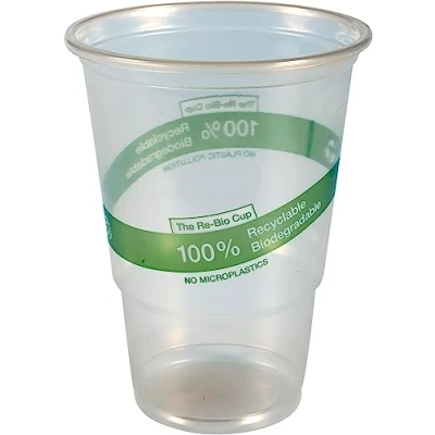 Image of ABENA Gastro Line Re Bio Drinking Cup, 100% Biodegradable In Just One Year Outdoors, Disposable Plastic Cups That Are Better For The Environment Than Alternatives Clear PP, 50cl (50 PK)