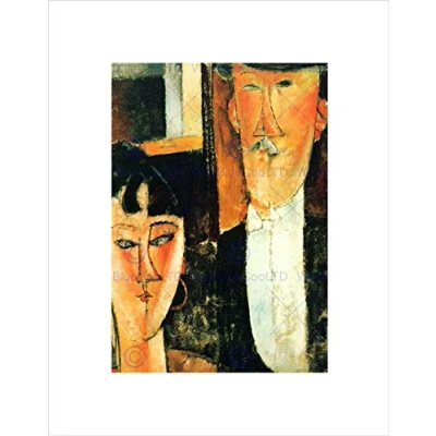 Image of Wee Blue Coo Amedeo Modigliani Bride Groom Old Master Wall Art Print