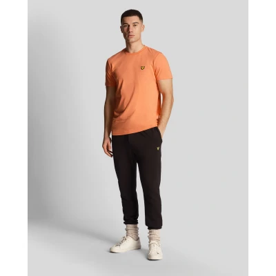 Image of Lyle &amp; Scott Mens Sports Short Sleeve Martin T Shirt in Orange Polycotton Size Medium