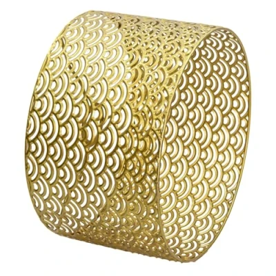 Image of Pendant Light Shades,Metal Drum lamp Shades Table Shades,Hollow Carved Design Replacement lampshades (gold6)