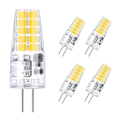 Image of Vicloon G4 LED Light Bulbs, Warm White 2W 12V AC DC 3000K, No Flicker, 360 Beam Angle, Equivalent 15W Halogen Lamps with Frosted Cover 5 Pack (G4 5pcs)