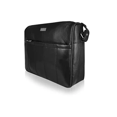 Image of Quenchy London Ladies Leather Handbag, Shoulderbag can be Worn Cross Body, 4 Zipped Compartments, Single Shoulder Strap, Medium to Large Size Hand Bag Cow Hide Black QL171KCH