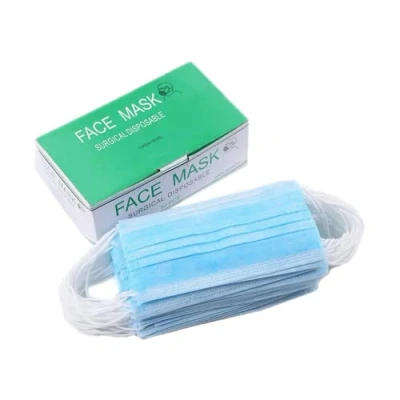 Image of 100 pks Disposable face Masks 3 Layer Breathable mask with strong Elastic Ear loops (Blue)