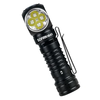 Image of weneasker Head Torch Rechargeable 4000 Lumen, Sofirn HS41 EDC Flashlight 6500K Super Bright Headlamp with 4 LED, 9 Modes Headtorch Magnetic for Fishing, Working, Hiking, Camping