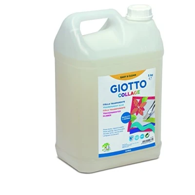 Image of GIOTTO Collage 5kg Transparent Glue, Slow Drying and Washable from Skin, Ideal for Schools After School Clubs