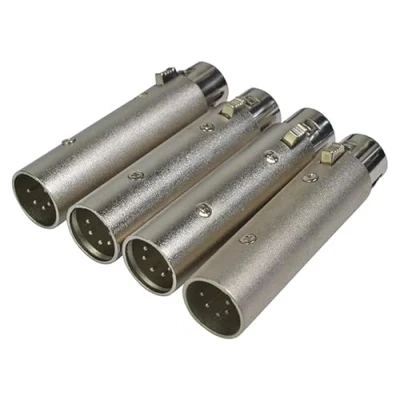 Image of DMX In Line Adaptor Converting 5 Pin XLR Male to 3 Female Pack of 4
