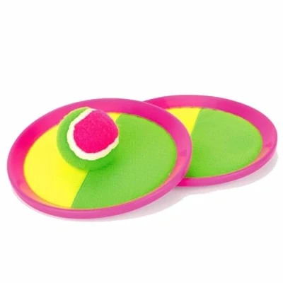 Image of Two Player Catch Ball Set Garden Beach Summer Game Hook And Loop Paddles Family