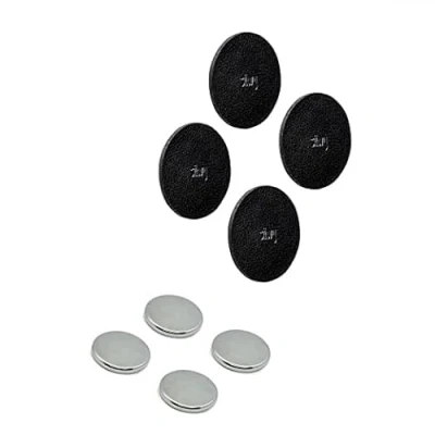 Image of Silwy® Power Bundle Consisting of 4 Magnets Including 8 Adhesive Pads and Metal Nano Gel in 7.5 cm Black Flexible Usage, Perfect for Home, Office, Camping Boat