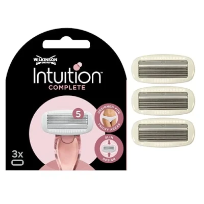 Image of WILKINSON SWORD Intuition Complete For Women Skin Protect Gel with Smooth Glide Pack of 3 Razor Blade Refills