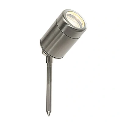 Image of Odyssey Modern GU10 Outdoor Garden LED Compatible Spike Ground Mount or Wall Light IP65 Stainless Steel