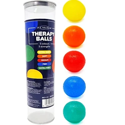 Image of JFA Medical Hand Therapy Exercise Balls 5 Strengths Extra Soft, Medium, Firm, Firm