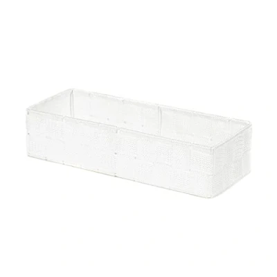 Image of Compactor Stan Large Drawer Storage Organiser Basket, 30 x 12 7cm, White