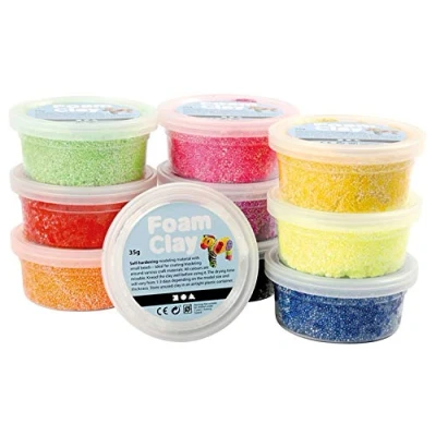 Image of Create Crafts Foam Clay 100263 Air dried kneading mass for children and adults, 35g weight, sorted, 10 pieces