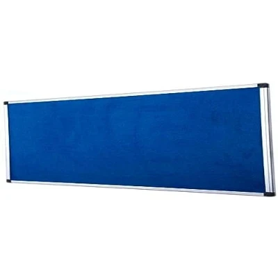 Image of Bi Office Notice Board Fire Retardant, Blue Felt, Maya Aluminium Frame, 120 x 90 cm