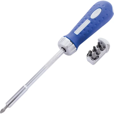 Image of Britool E160801B Expert Ratcheting Screwdriver with 7 Bits, 1.1cm x 2.3cm 0.6cm