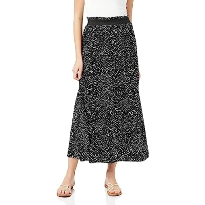 Image of ONLY Venedig AOP LIFE WVN NOOS Aline skirt black, Women&#039;s, Size: Medium, Black