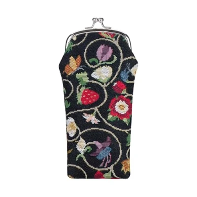 Image of Signare Tapestry Glasses Case for Women Eyeglass with Garden Flower and Creatures (Jacobean Dream, GPCH JACOB)